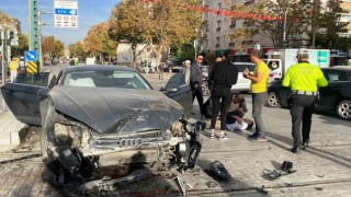 Konyada dönüş yasağı olan kavşakta kaza: 1 yaralı