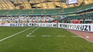 Konyaspor - Pendikspor maçında İsrail protesto edildi