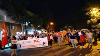 Köyceğizde Cumhuriyetin 100. yıl kutlamaları fener alayı ile taçlandı