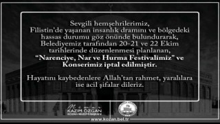 Filistin'deki olaylar Adana'da festival iptal ettirdi.