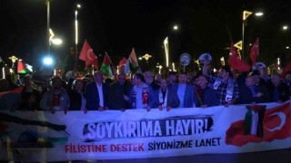Kütahya'da Filistin'e destek siyonizm'e lanet mitingi