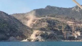 Marmaris Kızılbük mevkiinde oluşan toz bulutu şaşırttı