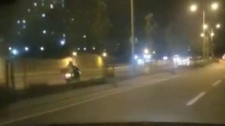 Motokuryenin tehlikeli yolculuğu kamerada