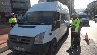Samsunda 55 noktada okul servis araçlarına sıkı denetim