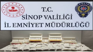 Sinopta 3 bin 620 adet içi doldurulmuş makaron ele geçirildi