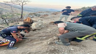 Yaralanan orman işçisine itfaiyeden nefes kesen kurtarma