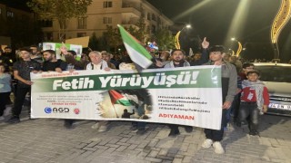 Adıyamanda Filistine destek yürüyüşü