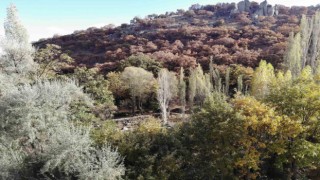 Afyonkarahisardaki sonbahar manzaraları dron ile havadan görüntülendi