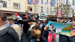 AK Partili gençler Diyarbakırda Filistin için SayStop sloganıyla yürüdü