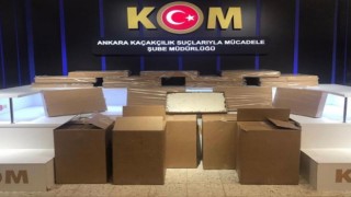 Ankarada kaçak sigara ve makaron operasyonu: 454 bin 151 adet ürün ele geçirildi