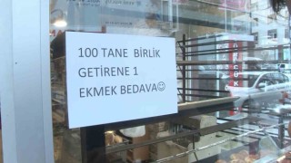 Arnavutköyde bozuk para sıkıntısı yaşayan esnaftan ilginç çözüm, “bozuk para getirene ekmek bedava”