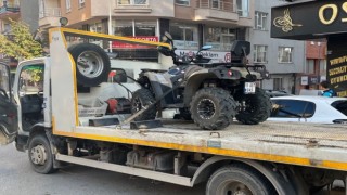 ATV aracıyla emniyetin önünde drift atan sürücüye 20 bin lira ceza
