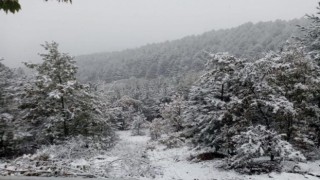Bayramiçe mevsimin ilk karı yağdı