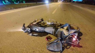Bigadaki kazada motosiklet sürücüsü yaralandı