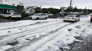 Bodrumda yol aniden köpürdü