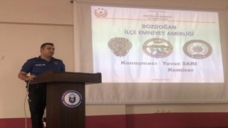 Bozdoğanda üniversite öğrencilerine emniyetten konferans