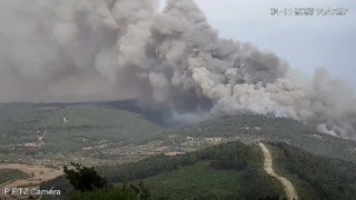 Çanakkaledeki orman yangınının başlangıcı ve yayılışı gözetleme kulesinden kaydedildi