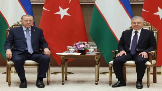 Cumhurbaşkanı Erdoğan, Özbekistanlı mevkidaşı Mirziyoyev ile görüştü