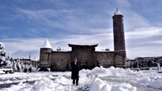 Erzuruma karla gelen görsel şölen