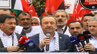 FAOnun Ankaradaki merkezi önünde Gazze eylemi