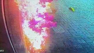 Fatihte bir kişi suni çiçek koparırken otelde yangın çıkardı: O anlar kamerada