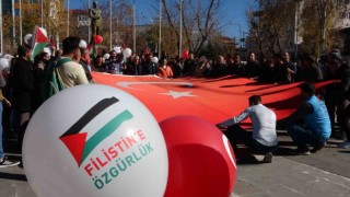 Gençler Ardahanda Filistine destek için yürüdü