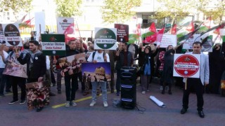 Ispartada İsrail menşeili firmalar protesto edildi