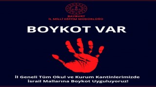 İsrail ürünlerine bir boykot desteği de Bayburt Milli Eğitim Müdürlüğünden geldi