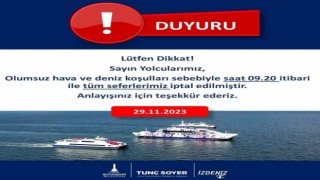 İzmirde tüm vapur seferleri iptal edildi