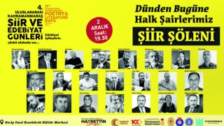 Kahramanmaraş'ta 4. Uluslararası Şiir ve Edebiyat Günleri Başlıyor