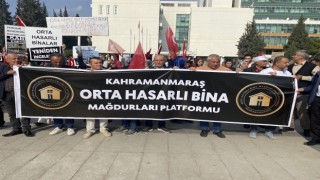 Kahramanmaraşta orta hasarlı bina sakinlerinden basın açıklaması