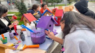 Karamanda öğrenciler rengarenk kuş evleri yaptı