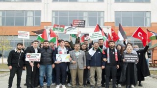 Kastamonuda üniversite öğrencileri Filistin için yürüdü