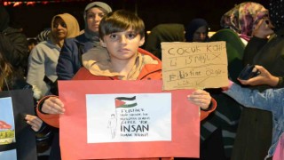 Keşanda İsrail protesto edilirken İsrail ürünlerinin boykot edilmesi çağrısı yapıldı