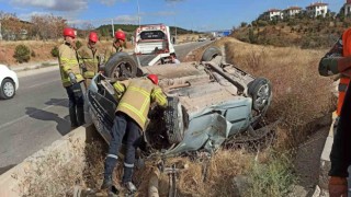 Kırıkkalede otomobil takla attı: 1 yaralı