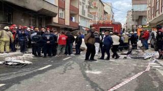 Küçükçekmecede patlamanın yaşandığı bina dronla görüntülendi