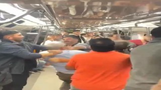Metroda ‘tükürük kavgası kamerada: Metro boks ringini aratmadı