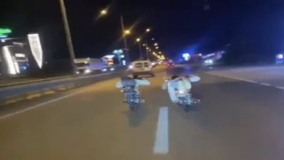 Motosikletle ölümüne yarış tuttular
