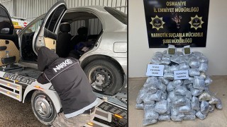Osmaniye’de çekici üzerindeki araçta sentetik uyuşturucu bulundu