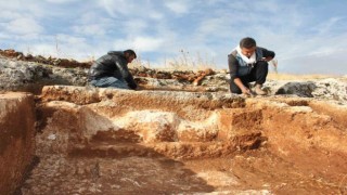 Perrede 1800 yıllık boğa başı kabartması bulundu