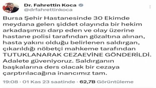 Sağlık Bakanı Koca: Bursada hekimi darbeden kişi tutuklandı