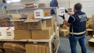 Sahte alkolleri mürekkep sökücü ve tutuşturucu sıvı etiketleriyle satışa sunmuşlar