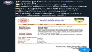 Sakaryada kar uyarısı