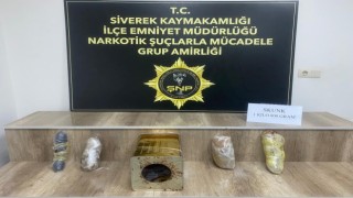 Şanlıurfada turşu tenekesine gizlenmiş 1 kilo 800 gram skunk ele geçirildi