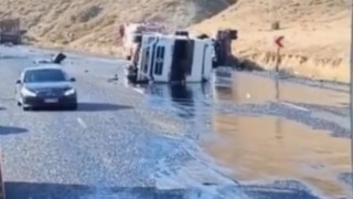 Siirtte tır devrildi: 1 yaralı