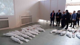Soykırımın Başkenti Gazze sergisi açıldı: Sanatçılar bazı eserlerde kendi kanlarını kullandı