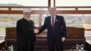 TBMM Başkanı Kurtulmuş, Bosna Hersek İslam Birliği Reisul Uleması Hüseyin Efendi Kavazoviç ile görüştü