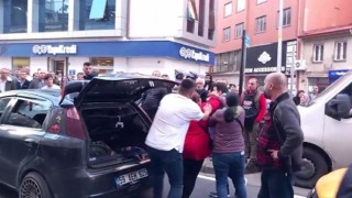 Tekirdağda kaza anı ve gergin anlar kamerada