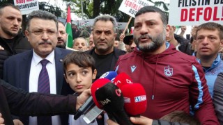 Trabzonsporlu taraftarlardan Filistine destek yürüyüşü