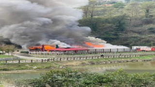 Turizm merkezi Sera Gölünde sosyal tesis yangını